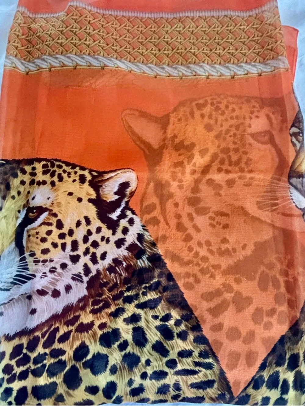 Leopard Scarf Cheetah Print Made in Italy Oversized Vintage